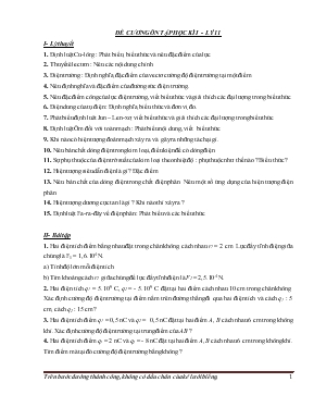 Đề cương ôn tập học kì I - Lý 11